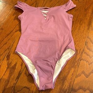 VS Pink purple tie up one piece bathing suit